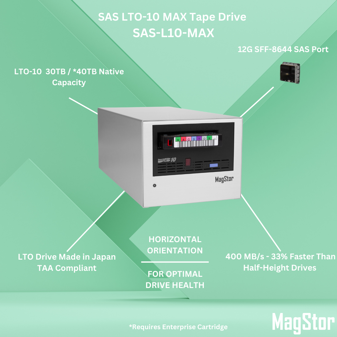 MagStor LTO-10 30TB Full-Height SAS Desktop Tape Drive (MAX) TAA 6