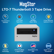 MagStor LTO-7 6TB Thunderbolt 3 / USB4 Slim Desktop Tape Drive TAA